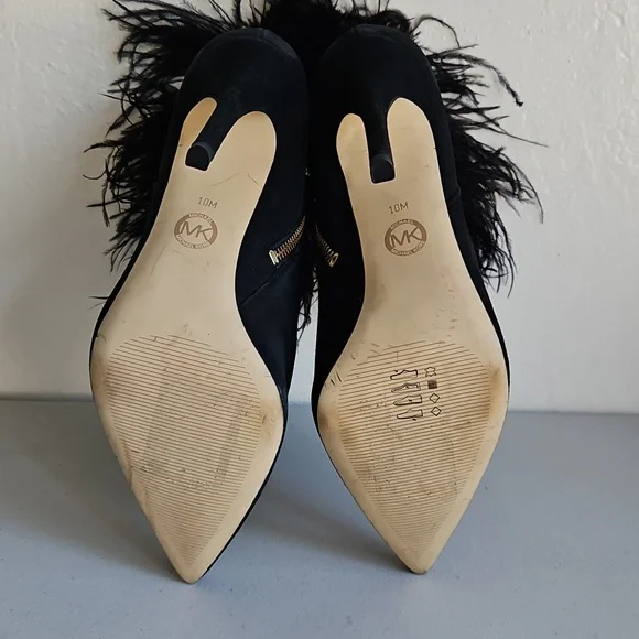 MICHAEL Michael Kors Whitby Feather Trim Suede Ankle Boot - Picture 6 of 7